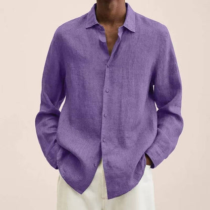 Men's Long Sleeve Linen Shirt for Everyday Wear