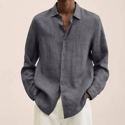 Men's Long Sleeve Linen Shirt for Everyday Wear
