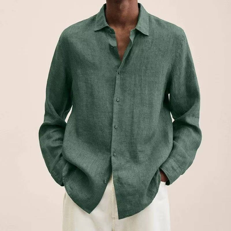 Men's Long Sleeve Linen Shirt for Everyday Wear