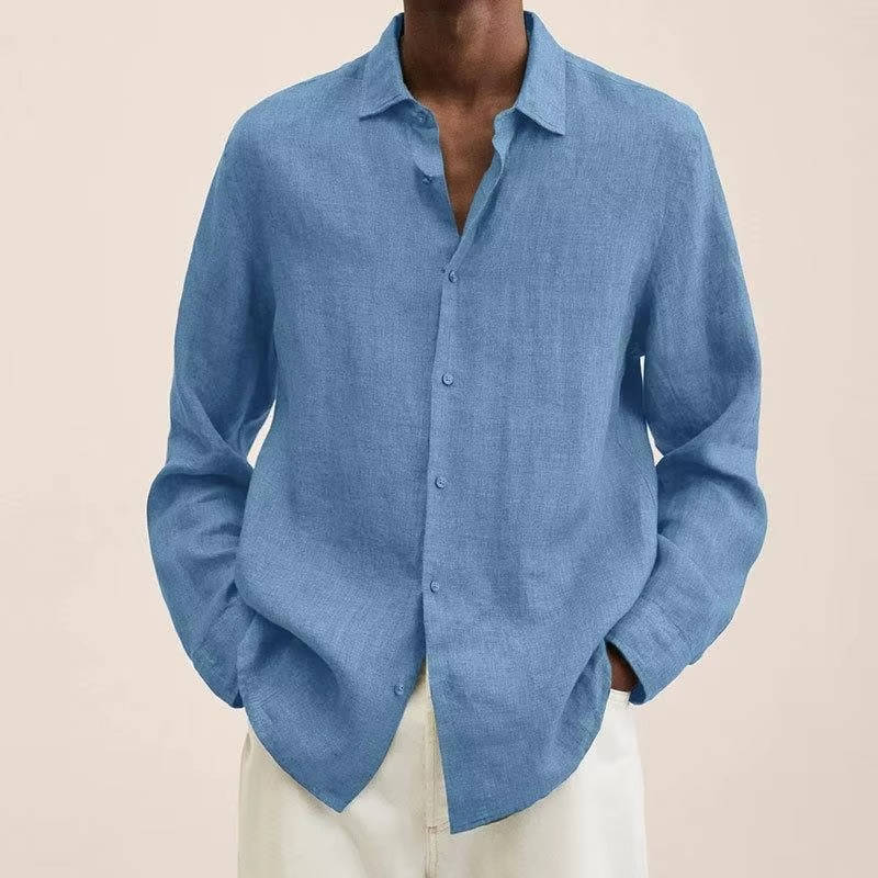Men's Long Sleeve Linen Shirt for Everyday Wear