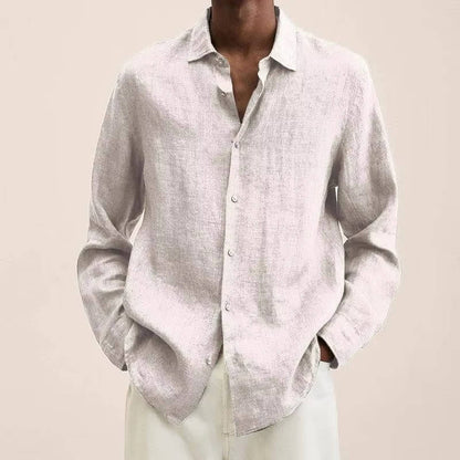 Men's Long Sleeve Linen Shirt for Everyday Wear