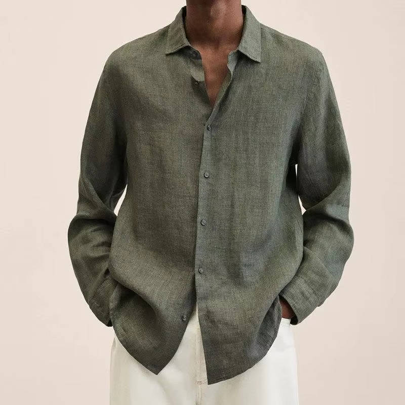 Men's Long Sleeve Linen Shirt for Everyday Wear