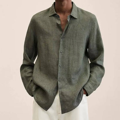 Men's Long Sleeve Linen Shirt for Everyday Wear