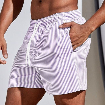Men's Swim Trunks with Adjustable Drawstring and Relaxed Fit