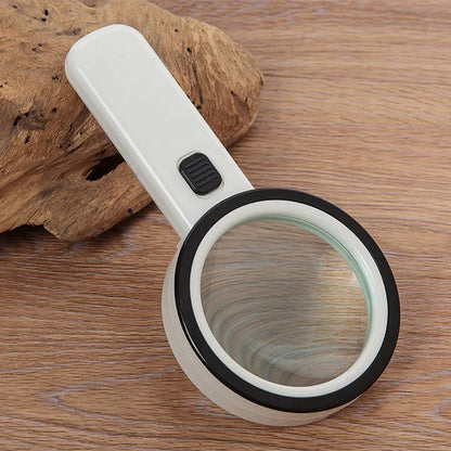 Handheld Magnifier with 30X Magnification and Dual LED Lights