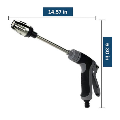 High Pressure Garden Hose Attachment with Dual Rotating Nozzle and Adjustable Spray