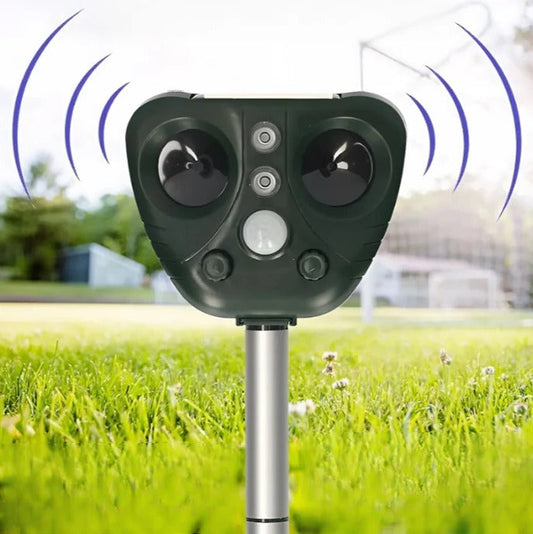 Ultrasonic Bird Repeller with Solar Charging and LED Flashes, 110 Degree Coverage