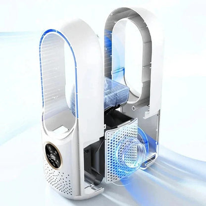 Bladeless Air Cooler with Refillable Cooling Pads and Adjustable Fan Speed