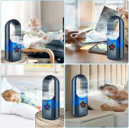 Bladeless Air Cooler with Refillable Cooling Pads and Adjustable Fan Speed