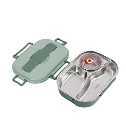 Stainless Steel Bento Box with Snap Lock System and Soup Bowl