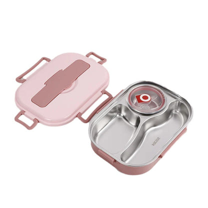 Stainless Steel Bento Box with Snap Lock System and Soup Bowl