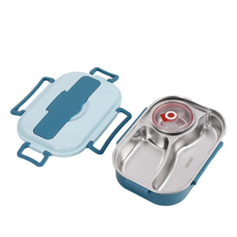 Stainless Steel Bento Box with Snap Lock System and Soup Bowl