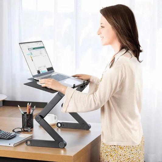 Adjustable Laptop Stand with 360 Degree Leg Rotation and Detachable Mouse Plate