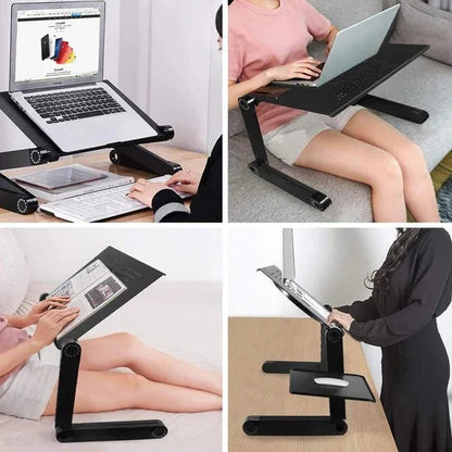 Adjustable Laptop Stand with 360 Degree Leg Rotation and Detachable Mouse Plate