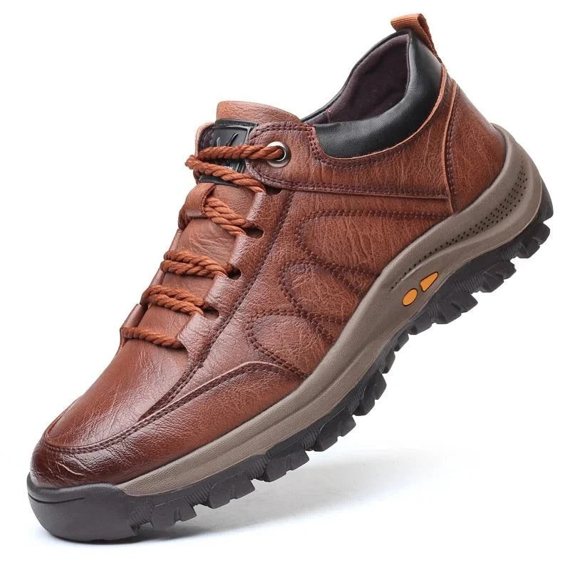 Cowhide Leather Shoes with Three-Arch Structure and Water-Resistant Build