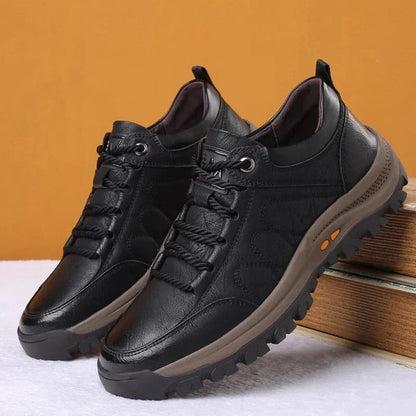 Cowhide Leather Shoes with Three-Arch Structure and Water-Resistant Build
