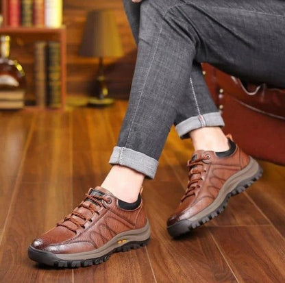 Cowhide Leather Shoes with Three-Arch Structure and Water-Resistant Build