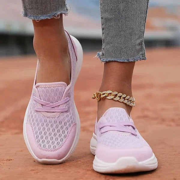 Orthopedic Mesh Shoes for Women with Memory Foam and Three Arch Support
