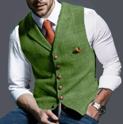Classic Tailored Six-Button Suit Vest for Formal and Casual Layering