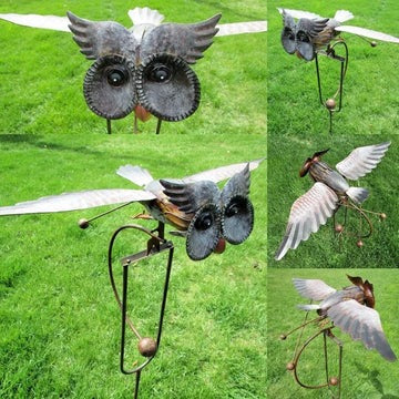 Wind-Activated Bird Garden Décor with Multi-Joint Swaying Motion, 18in Height