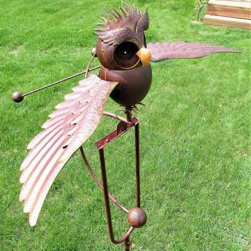 Wind-Activated Bird Garden Décor with Multi-Joint Swaying Motion, 18in Height