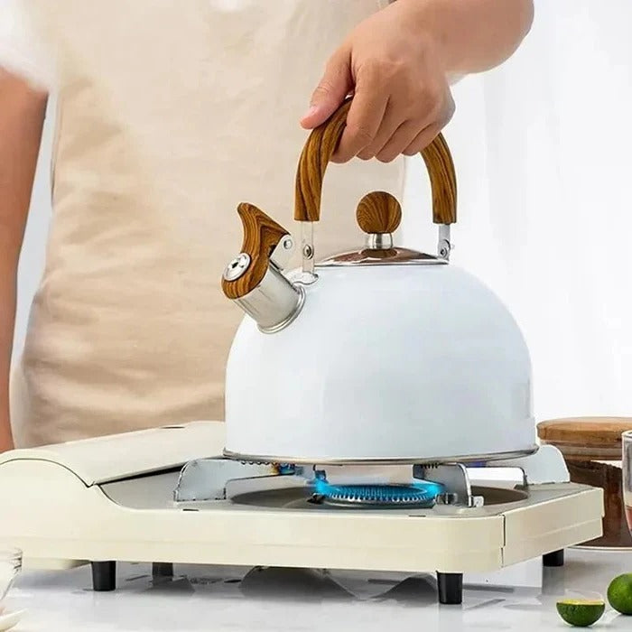 Stovetop Whistling Kettle with Automatic Boil Alert and Cool-Touch Handle for Induction and Gas Cookers
