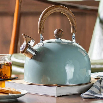 Stovetop Whistling Kettle with Automatic Boil Alert and Cool-Touch Handle for Induction and Gas Cookers