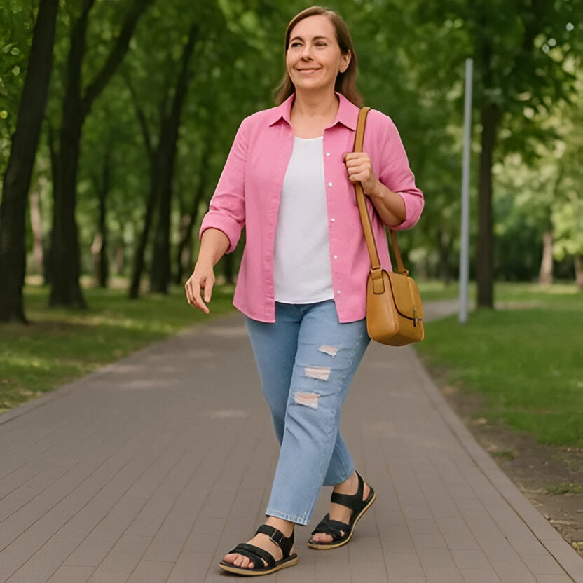 Women's Supportive Sandals with Arch Support and Shock Absorbing Midsole