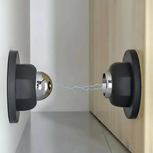 Magnetic Door Holder with Stainless Steel Design and Adhesive Installation