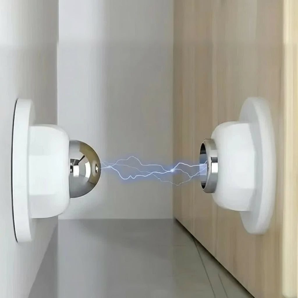 Magnetic Door Holder with Stainless Steel Design and Adhesive Installation