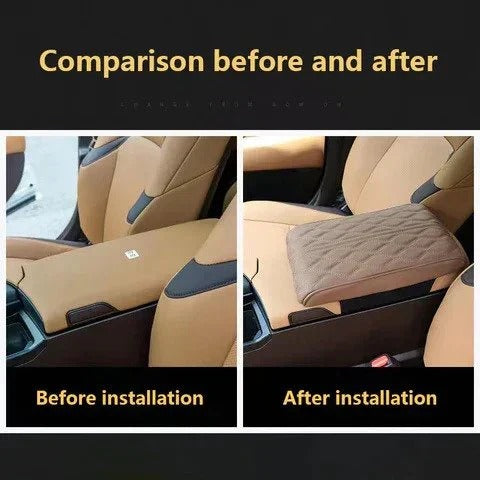 Memory Foam Car Armrest Pad with Microfiber Cover and Elastic Bands