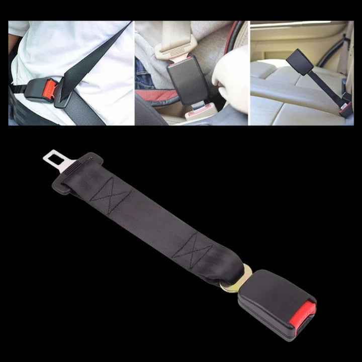 Seat Belt Extender with Stainless Steel Tongue and Polyester Blend Webbing, 9.8in