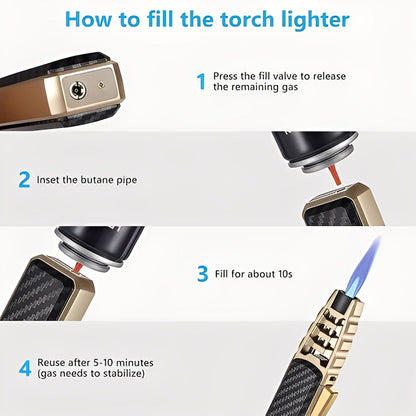 Butane Torch with Triple Jet Flame and Adjustable Heat Control