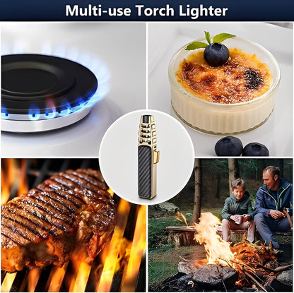 Butane Torch with Triple Jet Flame and Adjustable Heat Control