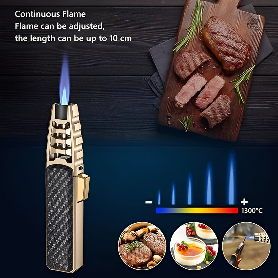 Butane Torch with Triple Jet Flame and Adjustable Heat Control