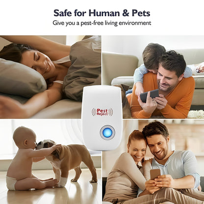 Ultrasonic Pest Repeller with Frequency Conversion and 100-800 sq ft Coverage
