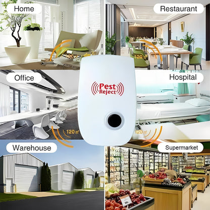 Ultrasonic Pest Repeller with Frequency Conversion and 100-800 sq ft Coverage