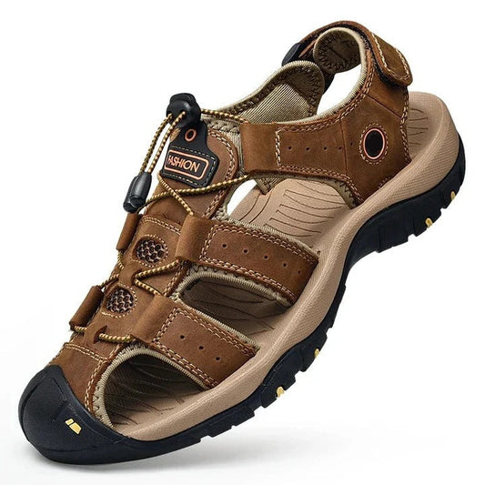 Cushioned Men's Sandals with Elastic Band and Textured Rubber Grip, Open Airflow