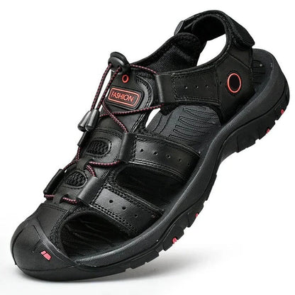 Cushioned Men's Sandals with Elastic Band and Textured Rubber Grip, Open Airflow