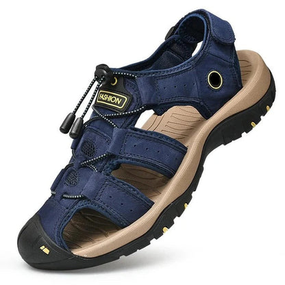 Cushioned Men's Sandals with Elastic Band and Textured Rubber Grip, Open Airflow