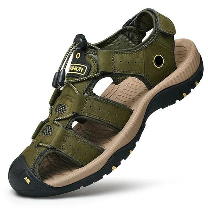 Cushioned Men's Sandals with Elastic Band and Textured Rubber Grip, Open Airflow