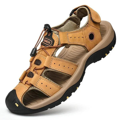 Cushioned Men's Sandals with Elastic Band and Textured Rubber Grip, Open Airflow