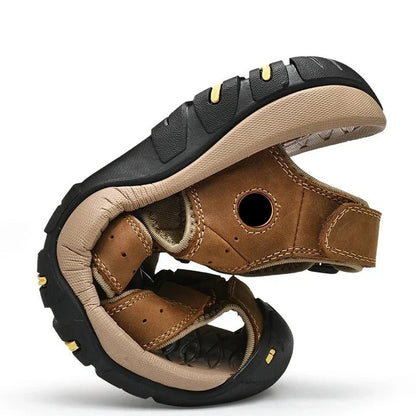 Cushioned Men's Sandals with Elastic Band and Textured Rubber Grip, Open Airflow