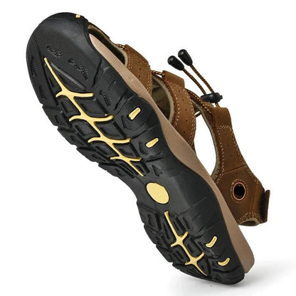 Cushioned Men's Sandals with Elastic Band and Textured Rubber Grip, Open Airflow