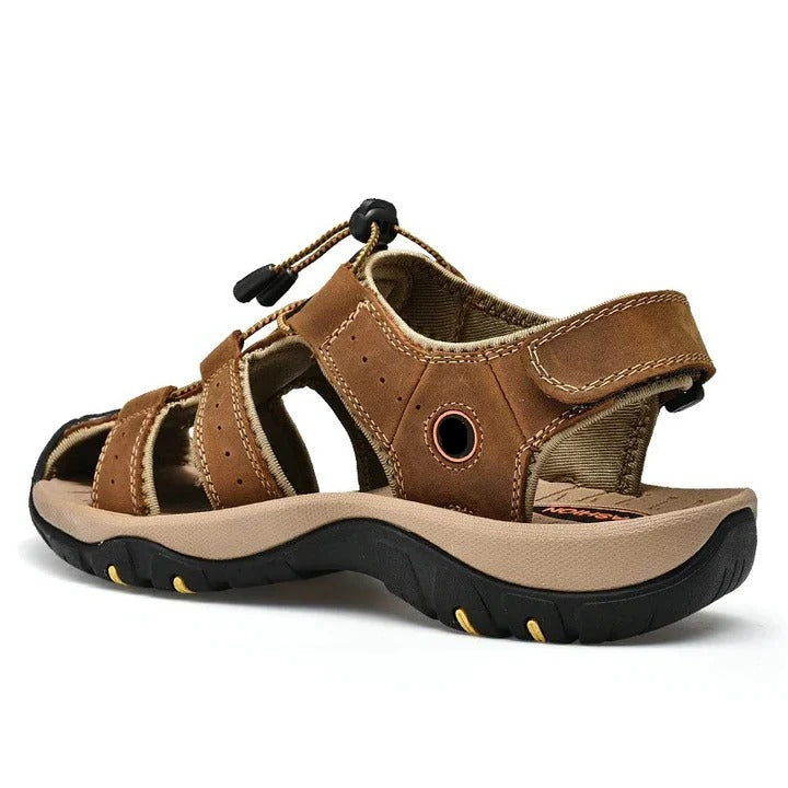 Cushioned Men's Sandals with Elastic Band and Textured Rubber Grip, Open Airflow