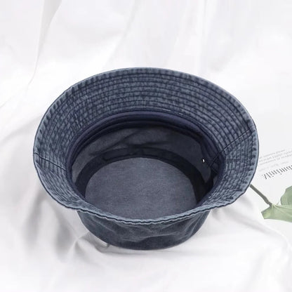 Foldable Cotton Blend Bucket Hat with Full Circle Brim for Sun Protection