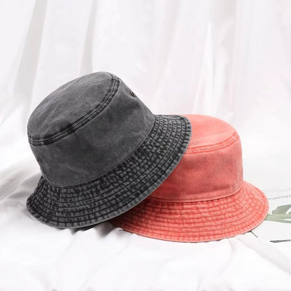 Foldable Cotton Blend Bucket Hat with Full Circle Brim for Sun Protection