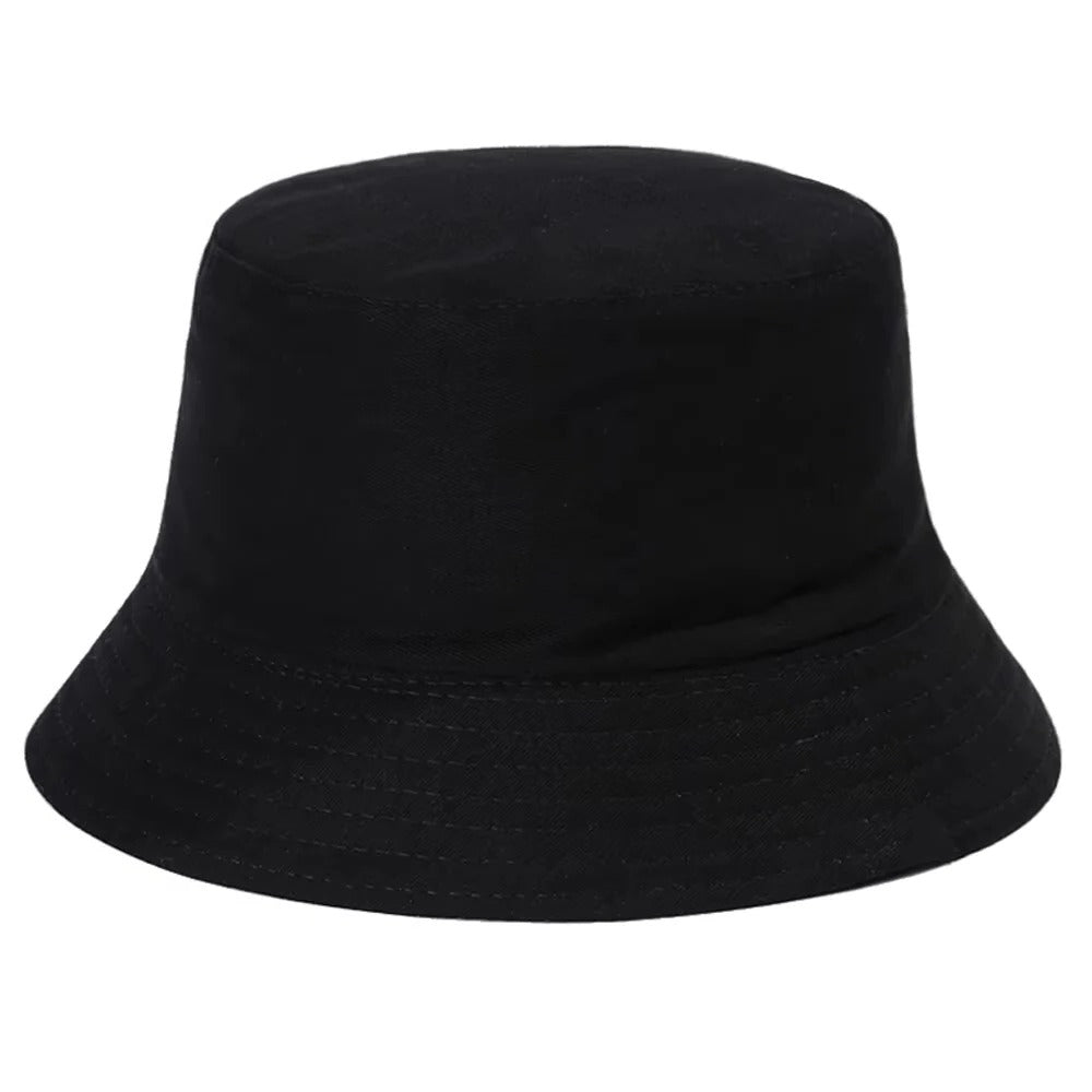 Foldable Cotton Blend Bucket Hat with Full Circle Brim for Sun Protection