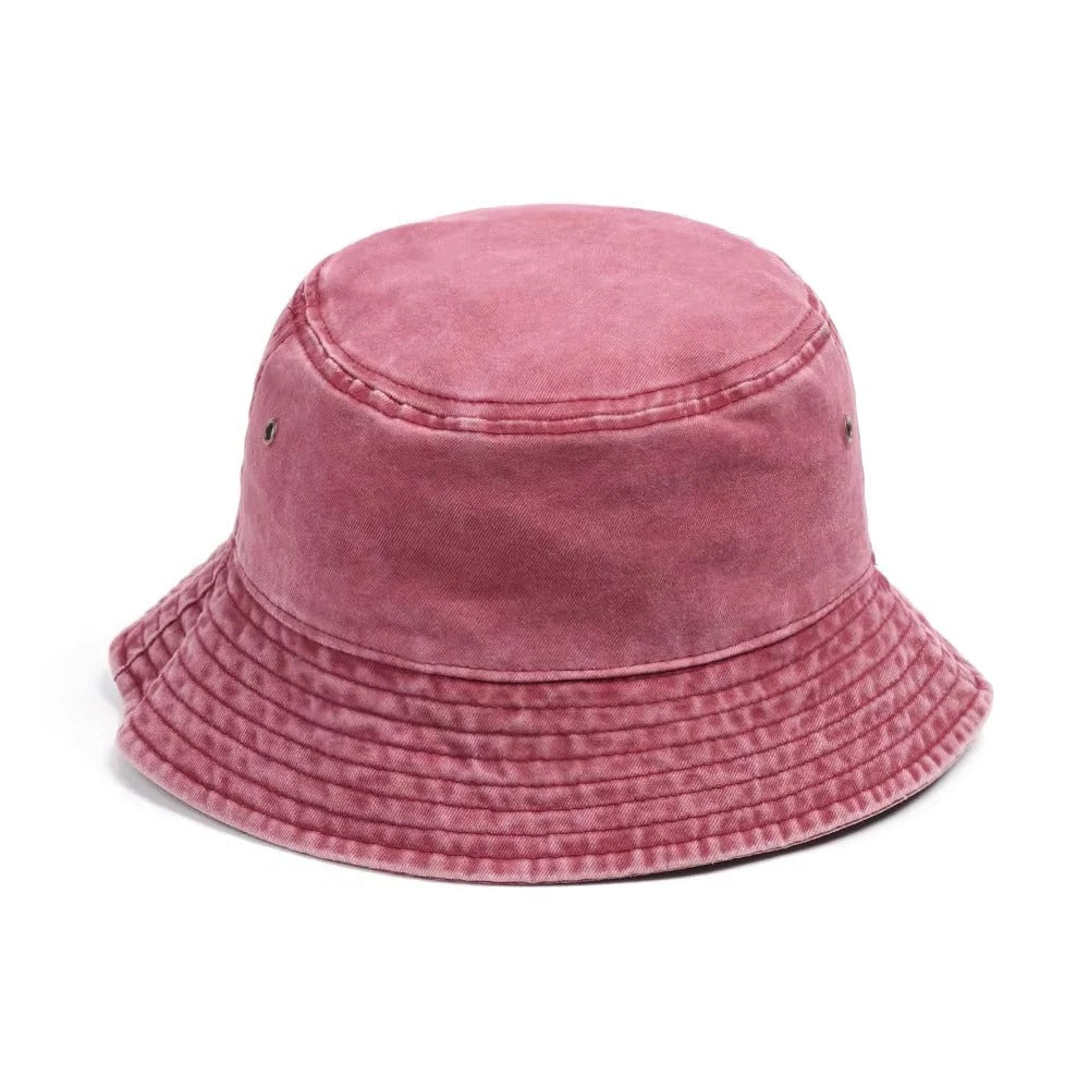 Foldable Cotton Blend Bucket Hat with Full Circle Brim for Sun Protection
