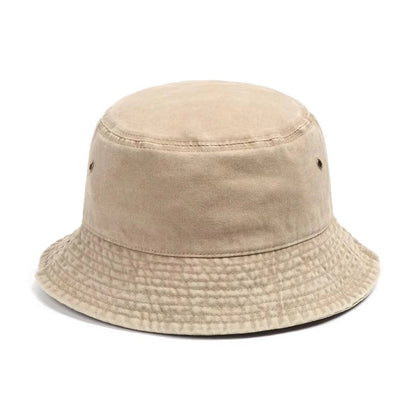 Foldable Cotton Blend Bucket Hat with Full Circle Brim for Sun Protection